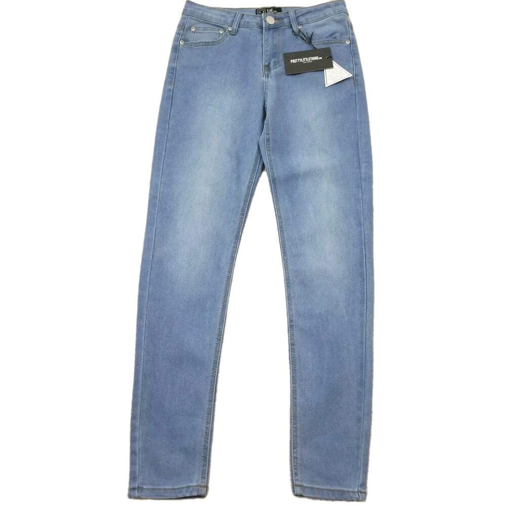 KIM ~PrettyLittleThing ~Women's Size 4(US) 8(UK)~Blue Slim Leg Stretch Jeans NWT